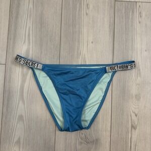Victoria's Secret SWIM RHINESTONE SHINE BRAZILIAN BIKINI BOTTOM Large Turquoise